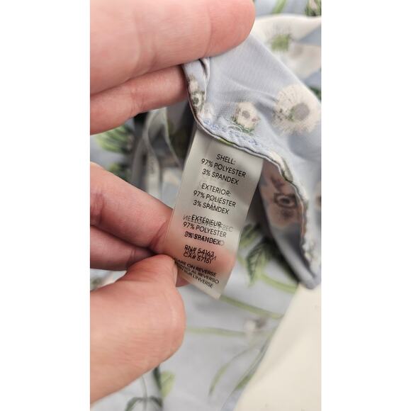 CK cottagecore coquette floral Pleated neckline button up XL business casual EUC - Picture 5 of 7